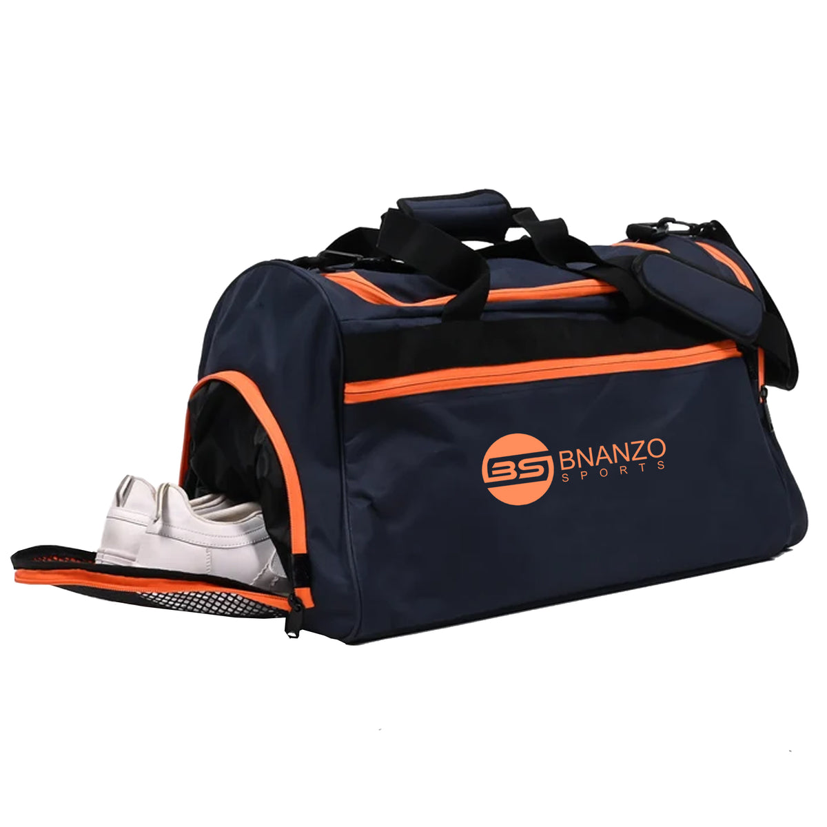 BNANZO Sports 45L Training Duffel Bag – Navy Blue with Shoe Compartment