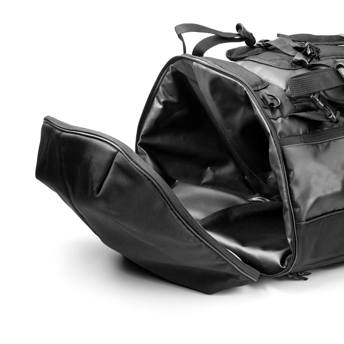Black Convertible Gym Duffel Backpack with Shoe Compartment