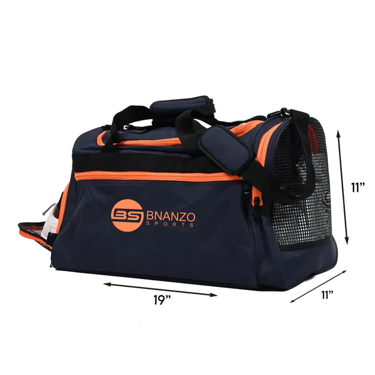 BNANZO Sports 45L Training Duffel Bag – Navy Blue with Shoe Compartment