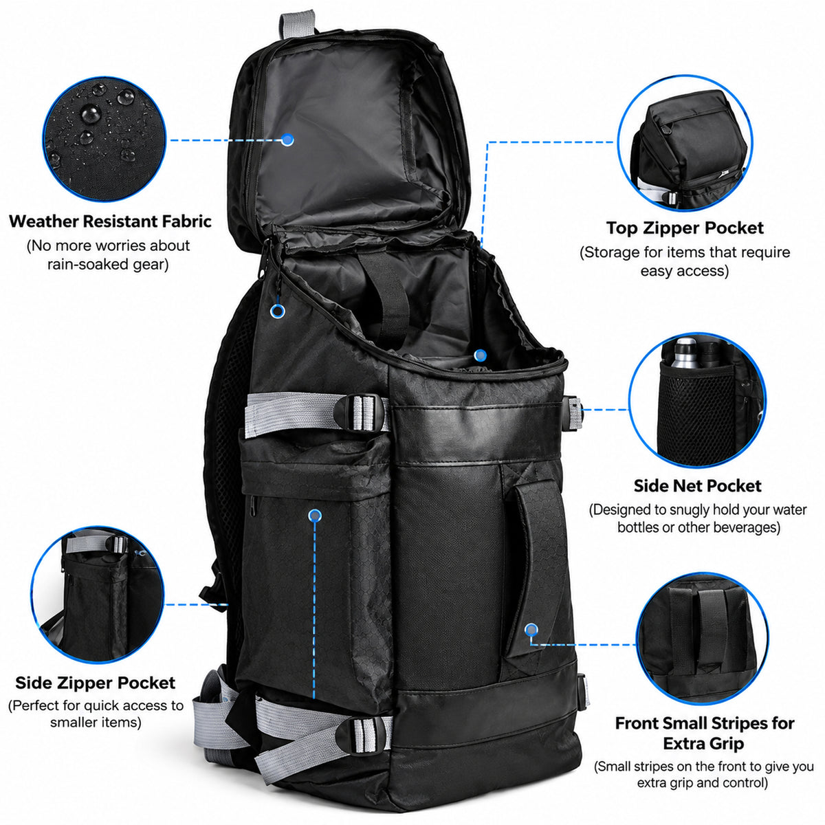 BNANZO Sports Voyager Pro Travel & Activewear Backpack – Black