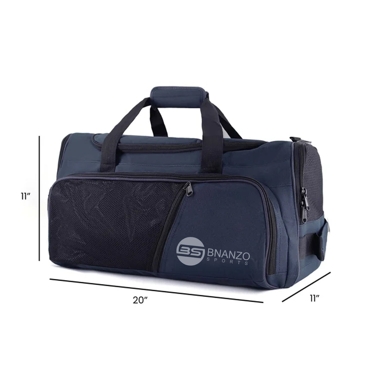 40L Gym Duffel Bag with Shoe Compartment – Navy Blue | BNANZO Sports