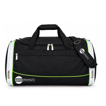 Large Gym Duffel Bag with Shoe Compartments – Black & Neon Green