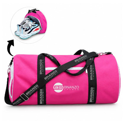 BNANZO Sports Pink Gym Duffel Bag with Shoe Compartment for Women