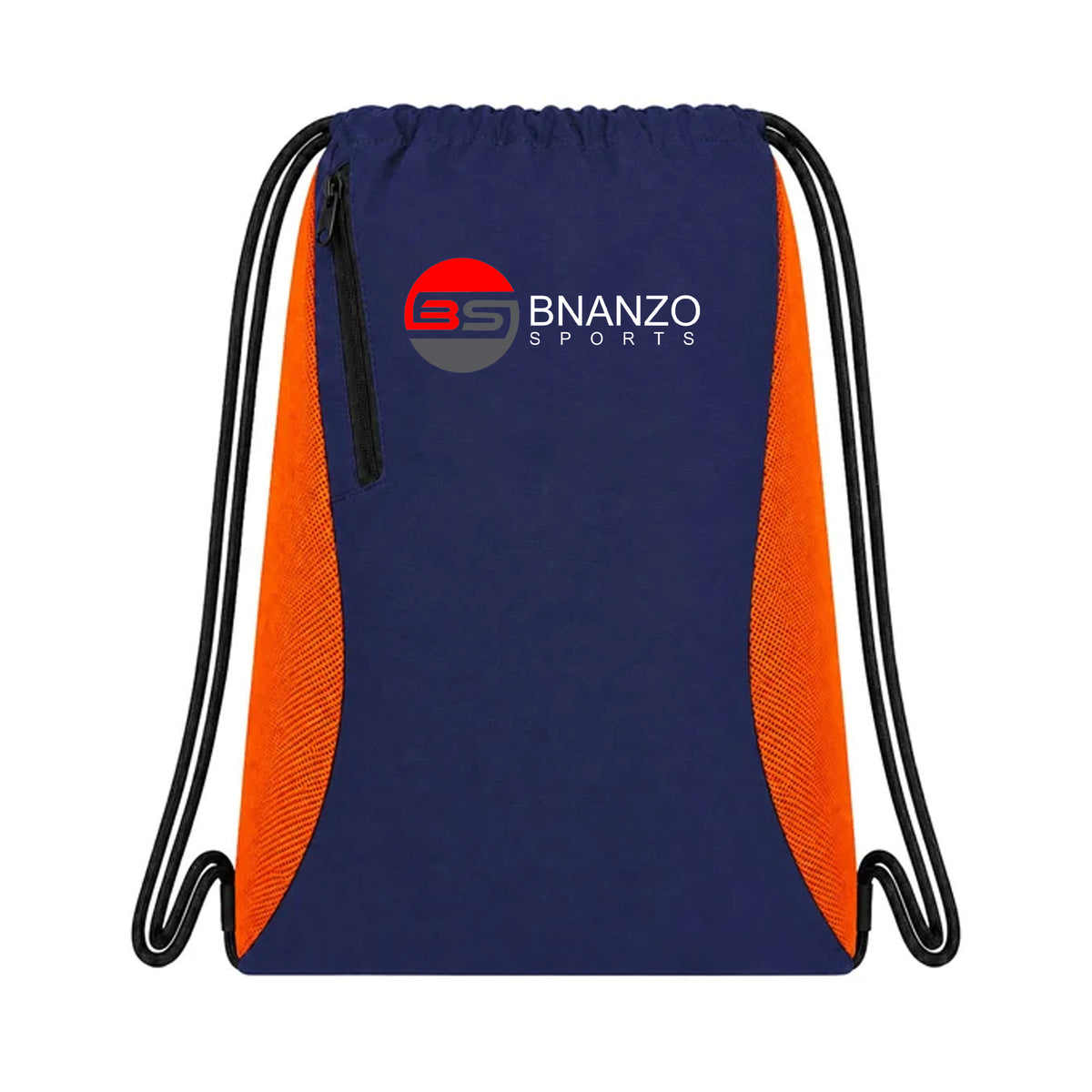 BNANZO Sports Motion Drawstring Gym Bag – Navy Blue & Orange
