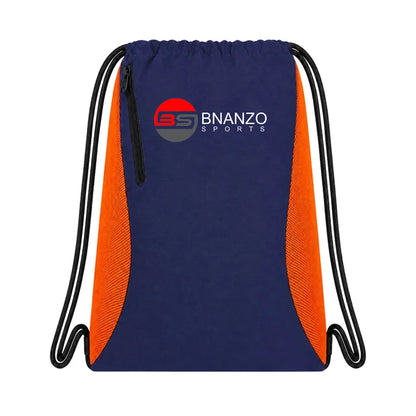 BNANZO Sports Motion Drawstring Gym Bag – Navy Blue & Orange
