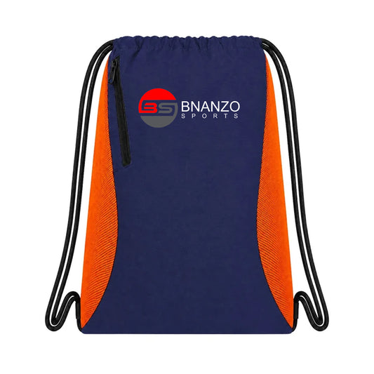 BNANZO Sports Motion Drawstring Gym Bag – Navy Blue & Orange