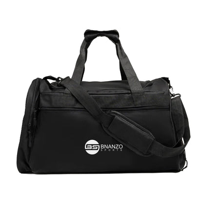 BNANZO Sports Adventure ProTrek Gym Duffel Bag – Black with Shoe Compartment
