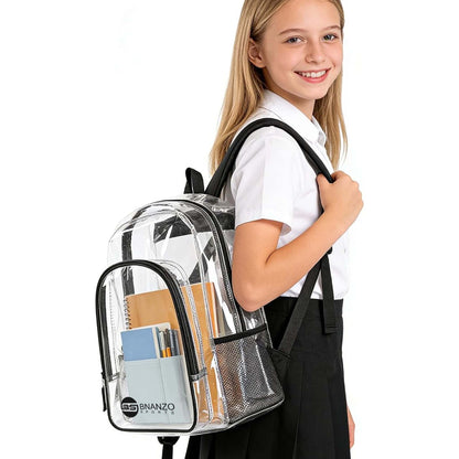 BNANZO ClearView 18.8L Transparent School Backpack