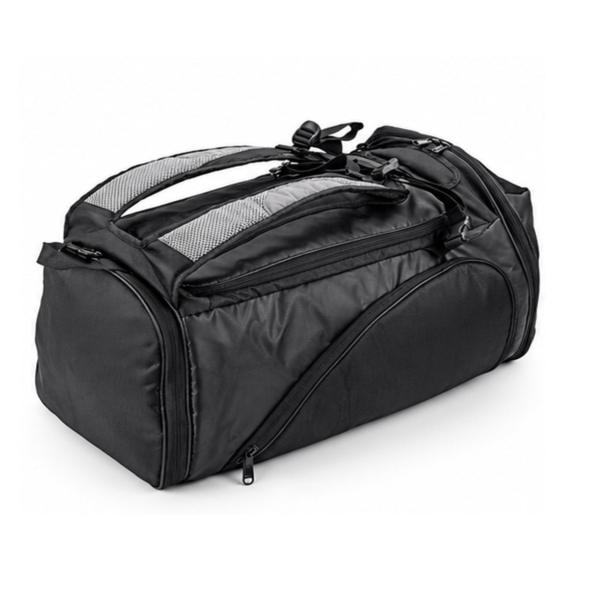 Black Convertible Gym Duffel Backpack with Shoe Compartment