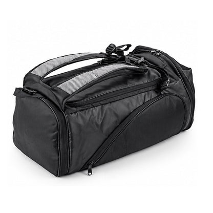 Black Convertible Gym Duffel Backpack with Shoe Compartment