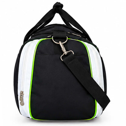 Large Gym Duffel Bag with Shoe Compartments – Black & Neon Green