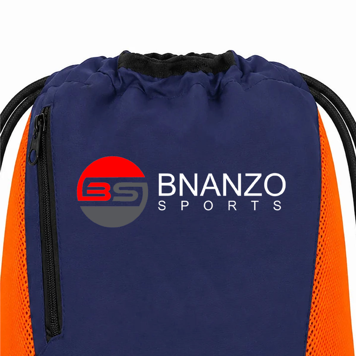 BNANZO Sports Motion Drawstring Gym Bag – Navy Blue & Orange