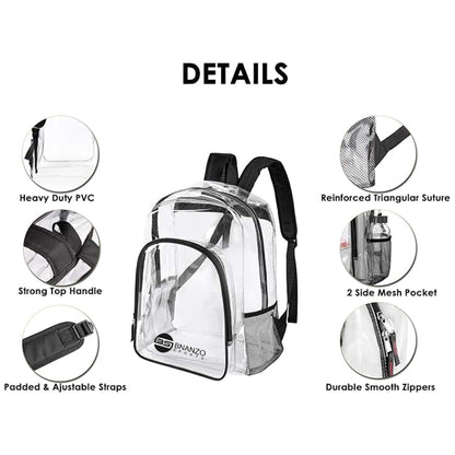 BNANZO ClearView 18.8L Transparent School Backpack