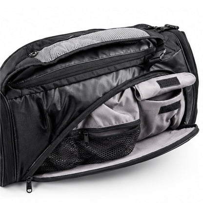 Black Convertible Gym Duffel Backpack with Shoe Compartment