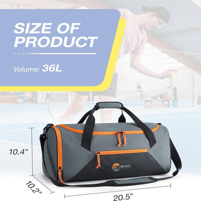 36L Gym Duffel Bag with Wet Compartment & Dividers