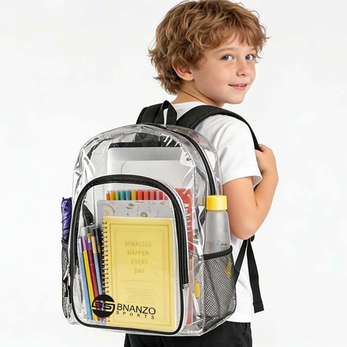 BNANZO ClearView 18.8L Transparent School Backpack