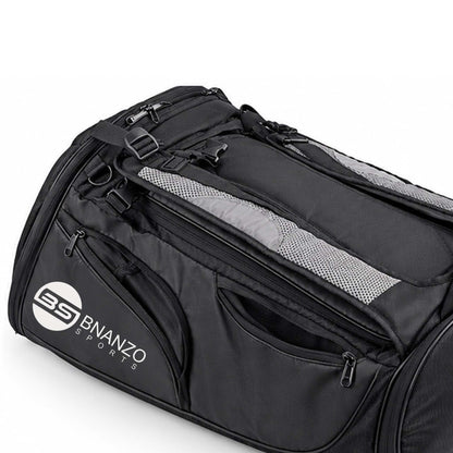 Black Convertible Gym Duffel Backpack with Shoe Compartment