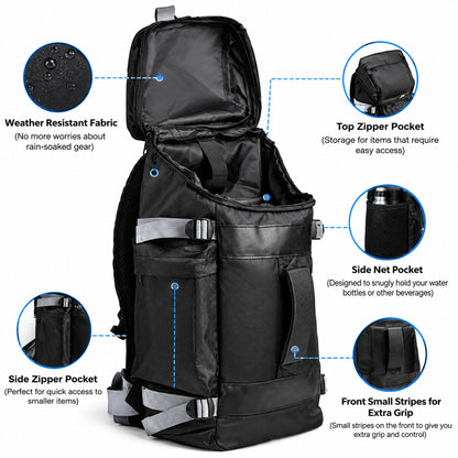 BNANZO Sports Voyager Pro Travel & Activewear Backpack – Black